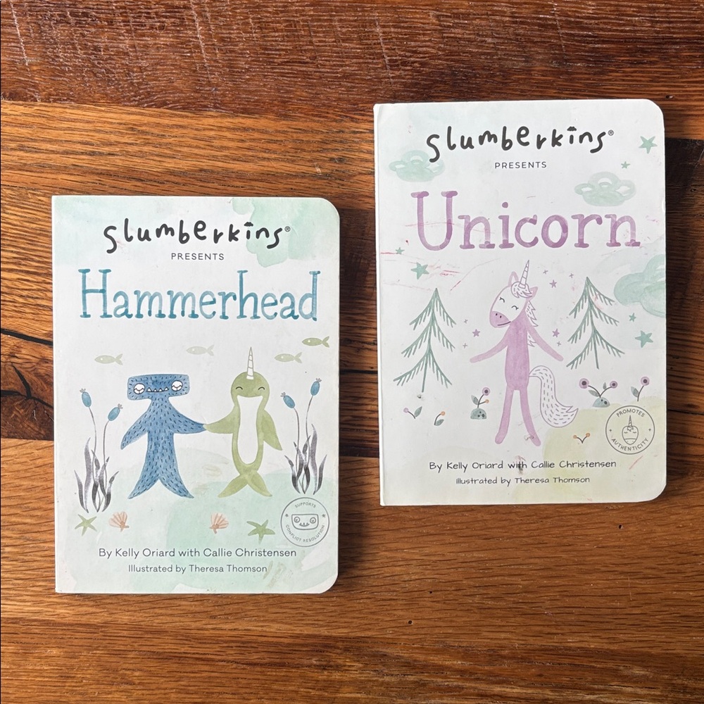 Slumberkins unicorn and hammerheard board book set